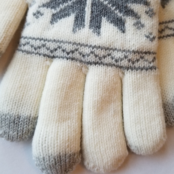 ❗Nordstrom White Sherpa Lined Woven Winter Gloves❗ - Picture 5 of 5